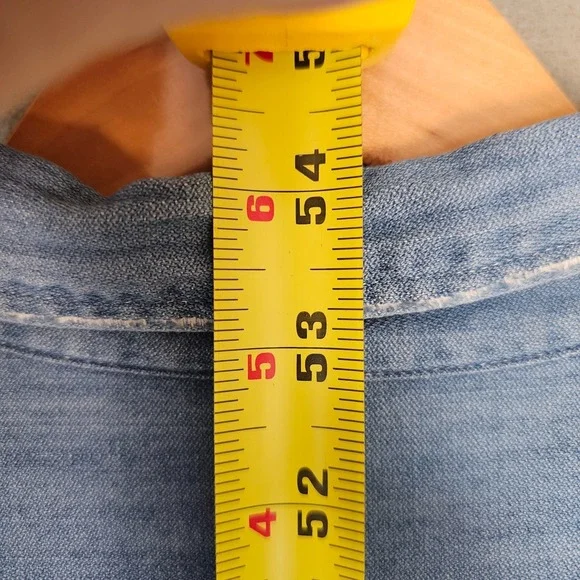 Frank & Eileen Womens XL Rory Chambray Shirt Dress Tattered Italian Cotton USA - Picture 15 of 16